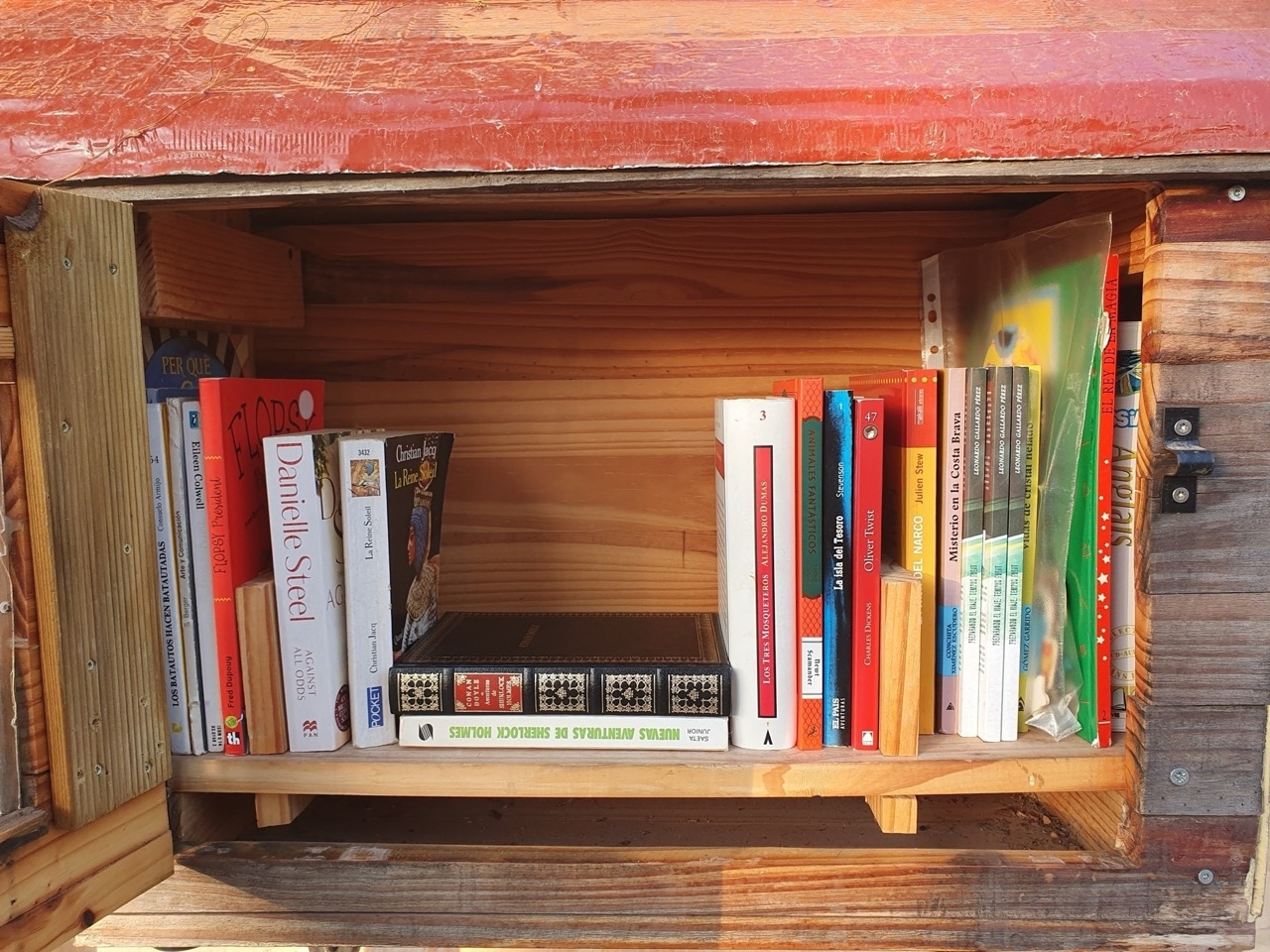 biblioteca improvisada no bairro